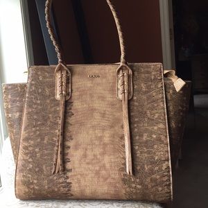 Bebe Snakeskin Tote Bag